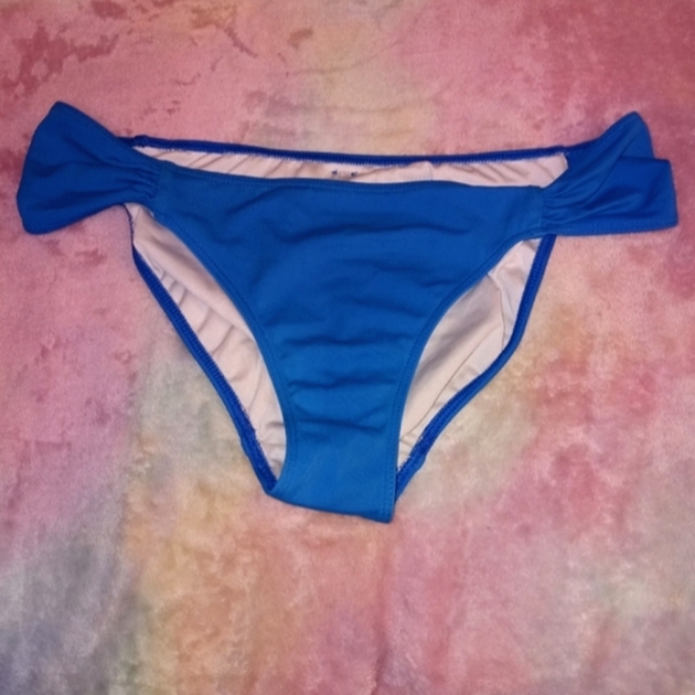 Small PINK Victoria's Secret Dark Blue Swimsuit Bottoms